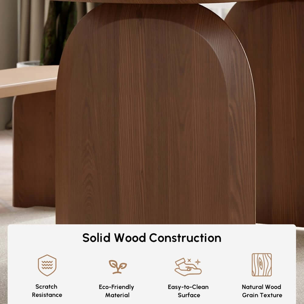 Modern Japandi Solid Wood Dining Set with Rattan Chairs