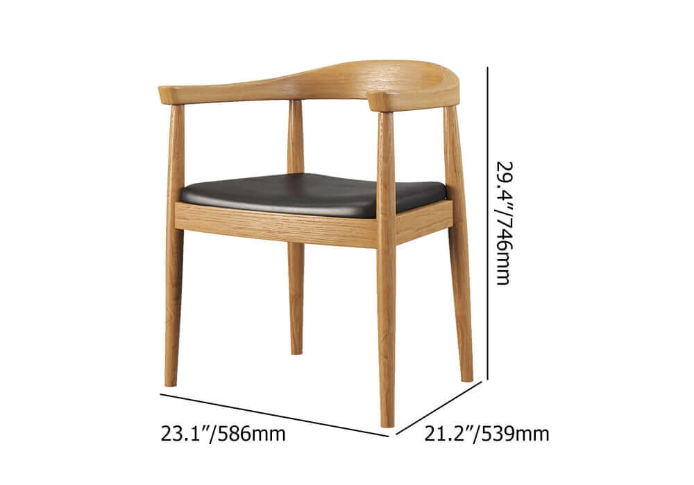 Modern Japandi Solid Wood Dining Set with Rattan Chairs Dimensions