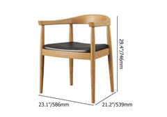 Modern Japandi Solid Wood Dining Set with Rattan Chairs Dimensions