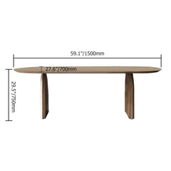 Modern Japandi Solid Wood Dining Set with Rattan Chairs Dimensions