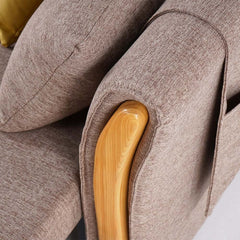 Modern Khaki Linen Sofa Bed with Storage and Flared Arms