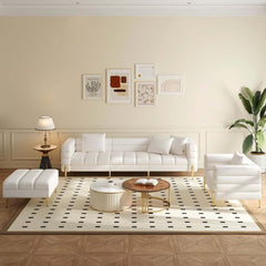 Modern L-Shaped Boucle Sectional Sofa with Ottoman