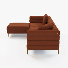 Modern L-Shaped Boucle Sectional Sofa with Ottoman