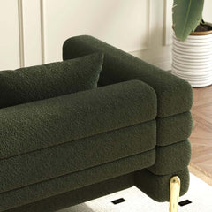 Modern L-Shaped Boucle Sectional Sofa with Ottoman