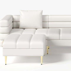 Modern L-Shaped Boucle Sectional Sofa with Ottoman