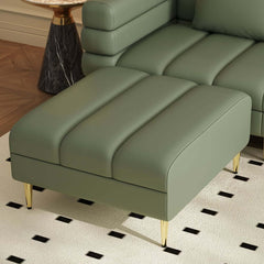 Modern L-Shaped Boucle Sectional Sofa with Ottoman