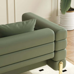 Modern L-Shaped Boucle Sectional Sofa with Ottoman