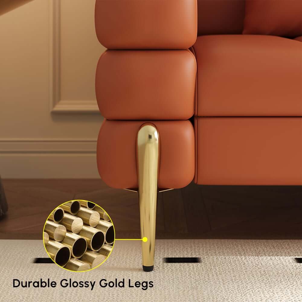 Modern L-Shaped Boucle Sectional Sofa with Ottoman