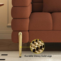 Modern L-Shaped Boucle Sectional Sofa with Ottoman