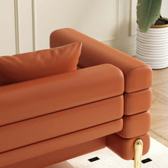 Modern L-Shaped Boucle Sectional Sofa with Ottoman