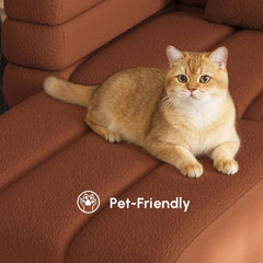 Modern L-Shaped Boucle Sectional Sofa with Ottoman