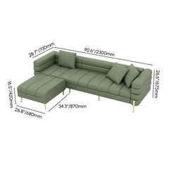 Modern L-Shaped Boucle Sectional Sofa with Ottoman Dimensions