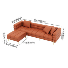 Modern L-Shaped Boucle Sectional Sofa with Ottoman Dimensions