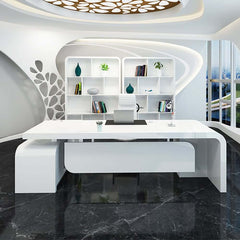 Modern L-Shaped Computer Desk with 5-Drawer Storage Cabinet