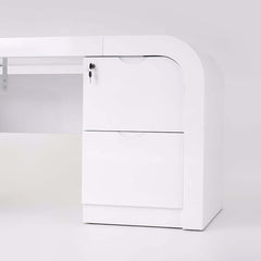 Modern L-Shaped Computer Desk with 5-Drawer Storage Cabinet