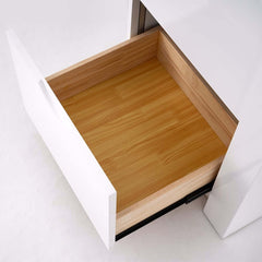 Modern L-Shaped Computer Desk with 5-Drawer Storage Cabinet