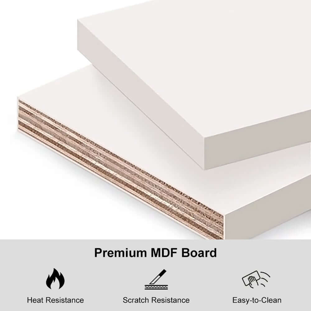 Modern L-Shaped Computer Desk with 5-Drawer Storage Cabinet