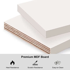 Modern L-Shaped Computer Desk with 5-Drawer Storage Cabinet