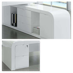 Modern L-Shaped Computer Desk with 5-Drawer Storage Cabinet