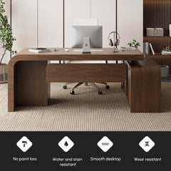 Modern L-Shaped Computer Desk with 5-Drawer Storage Cabinet