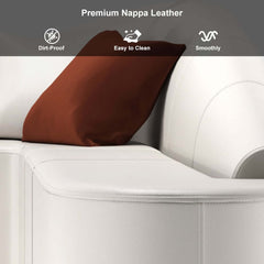 Modern L-Shaped Faux Leather Sectional Sofa, Orange