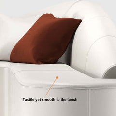 Modern L-Shaped Faux Leather Sectional Sofa, Orange