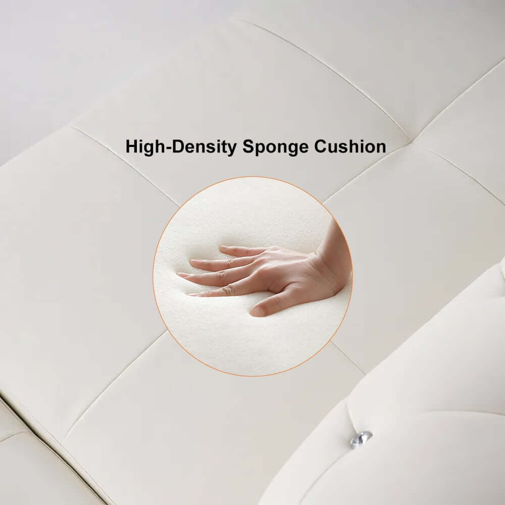 Modern L-Shaped Faux Leather Sectional with Tufted Back