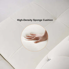 Modern L-Shaped Faux Leather Sectional with Tufted Back