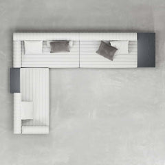 Modern L-Shaped Linen Sectional Sofa with Round Arms