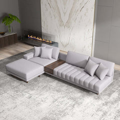 Modern L-Shaped Modular Sectional Sofa with Ottoman