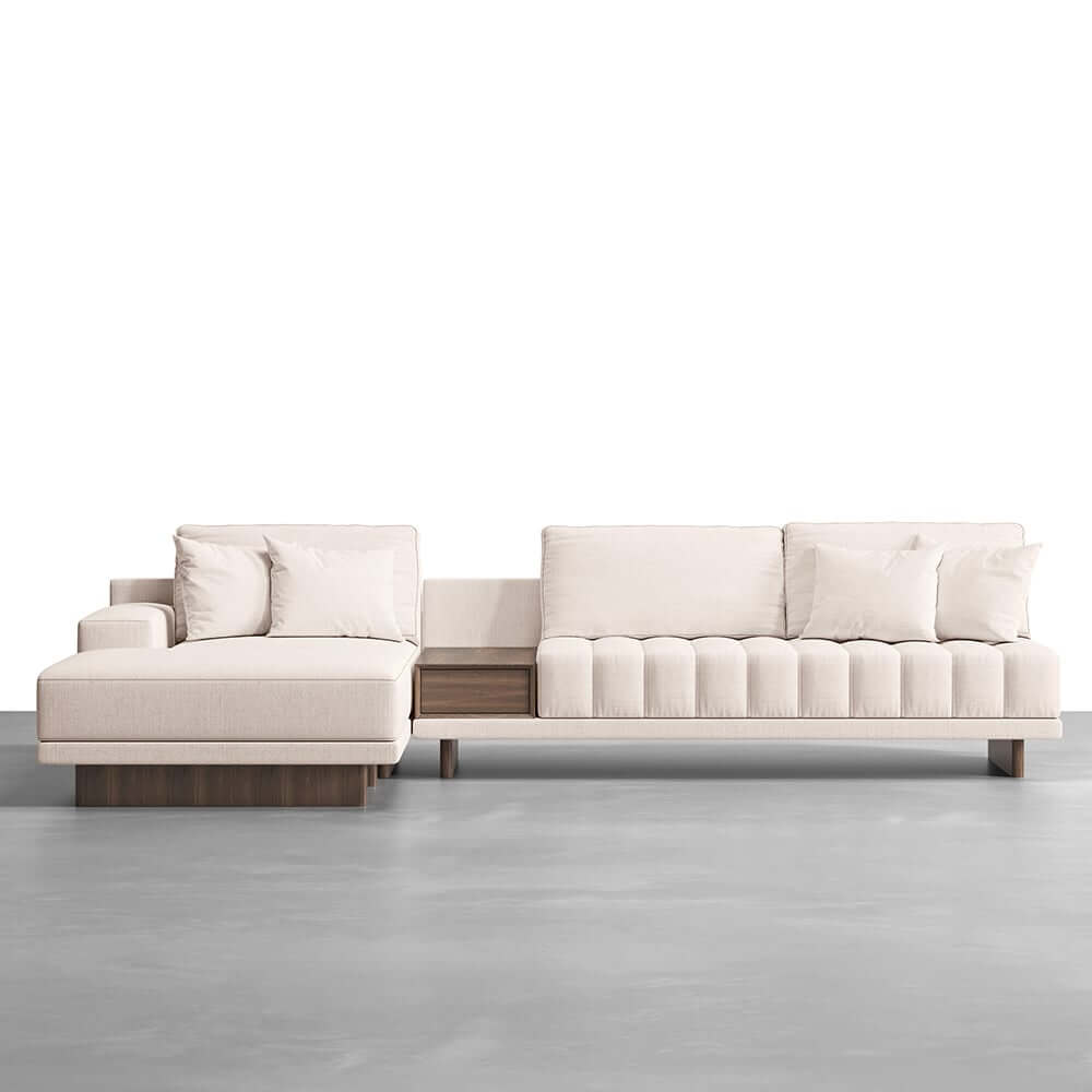 Modern L-Shaped Modular Sectional Sofa with Ottoman