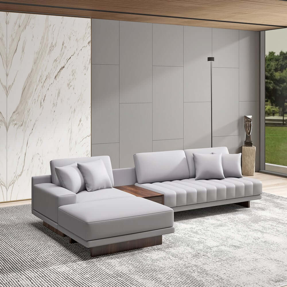 Modern L-Shaped Modular Sectional Sofa with Ottoman