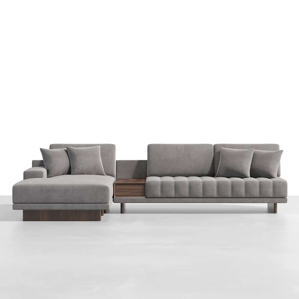 Modern L-Shaped Modular Sectional Sofa with Ottoman