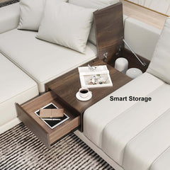 Modern L-Shaped Modular Sectional Sofa with Ottoman