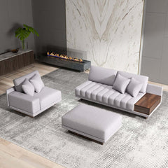 Modern L-Shaped Modular Sectional Sofa with Ottoman