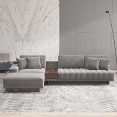 Modern L-Shaped Modular Sectional Sofa with Ottoman