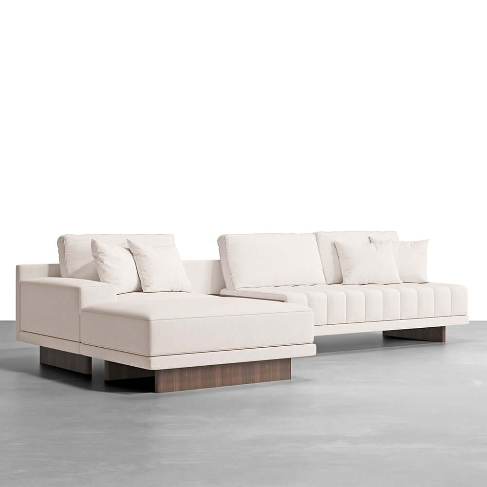 Modern L-Shaped Modular Sectional Sofa with Ottoman