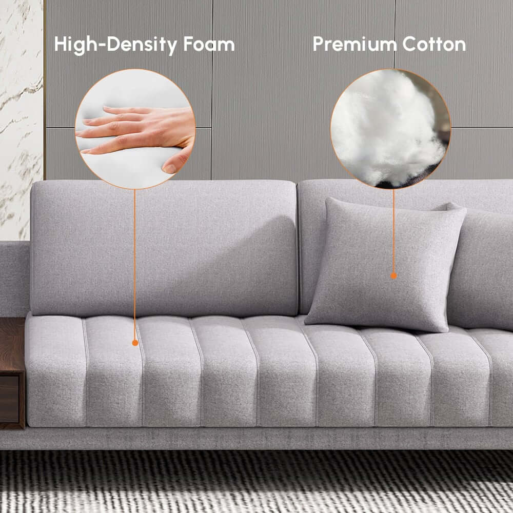 Modern L-Shaped Modular Sectional Sofa with Ottoman