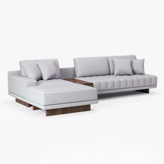 Modern L-Shaped Modular Sectional Sofa with Ottoman