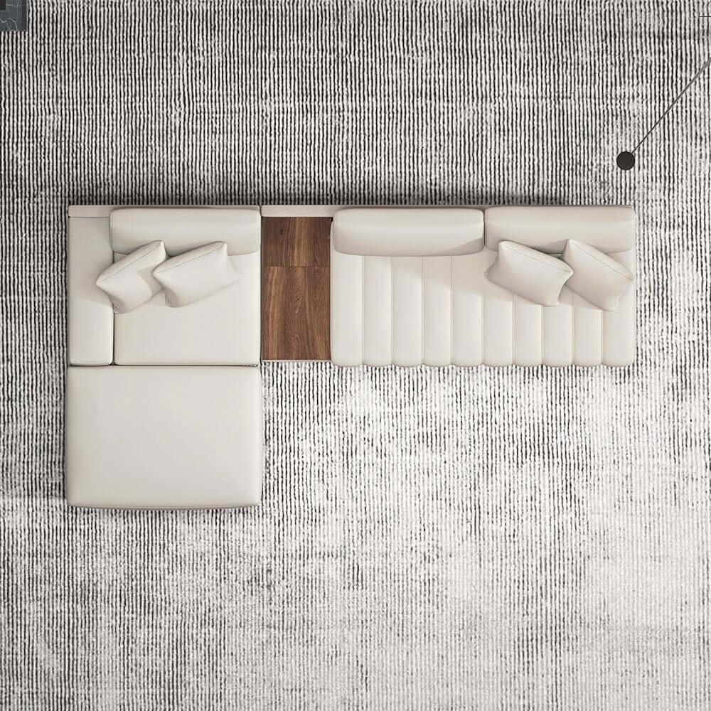 Modern L-Shaped Modular Sectional Sofa with Ottoman