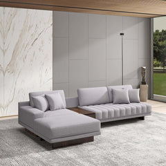 Modern L-Shaped Modular Sectional Sofa with Ottoman
