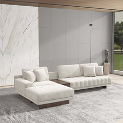 Modern L-Shaped Modular Sectional Sofa with Ottoman