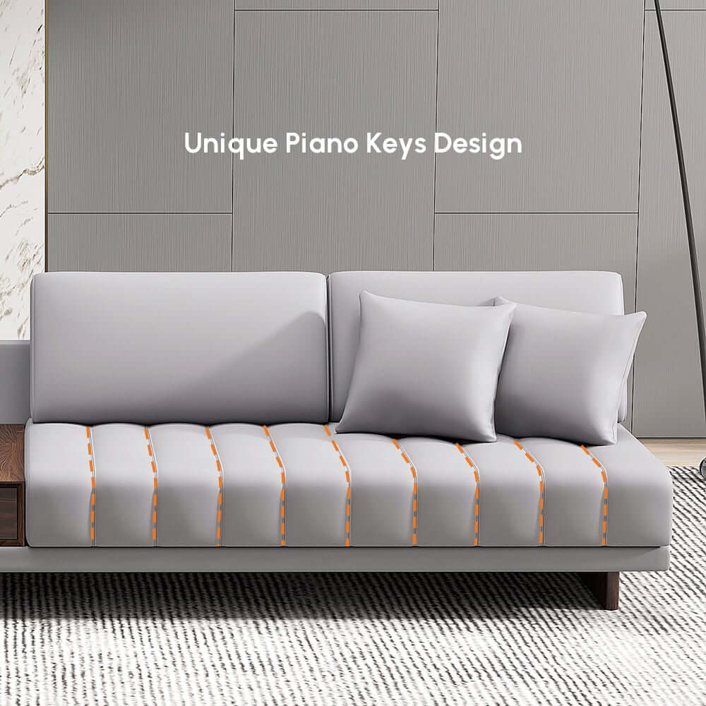 Modern L-Shaped Modular Sectional Sofa with Ottoman