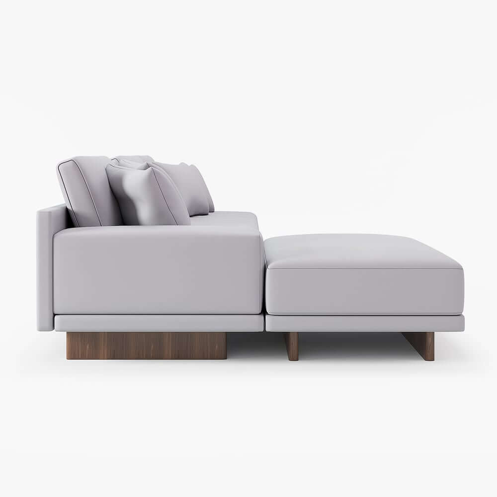 Modern L-Shaped Modular Sectional Sofa with Ottoman