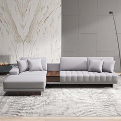 Modern L-Shaped Modular Sectional Sofa with Ottoman
