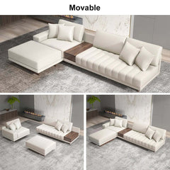 Modern L-Shaped Modular Sectional Sofa with Ottoman
