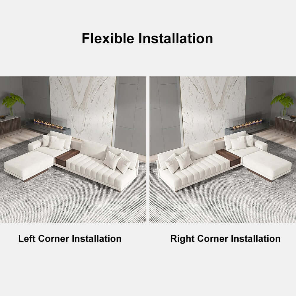 Modern L-Shaped Modular Sectional Sofa with Ottoman