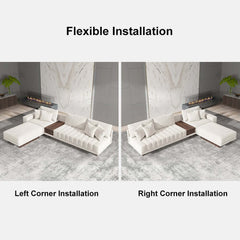 Modern L-Shaped Modular Sectional Sofa with Ottoman