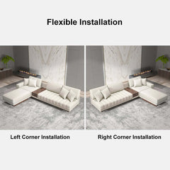 Modern L-Shaped Modular Sectional Sofa with Ottoman