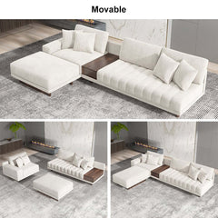 Modern L-Shaped Modular Sectional Sofa with Ottoman
